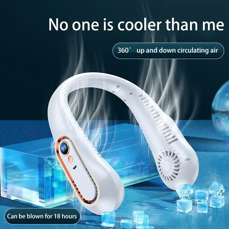 Xiaomi 8000mAh USB Hanging Neck Fan Portable Bladeless Mini Rechargeable Mute LED Digital Display Handheld Electric Air Cooler - 画像 (4)