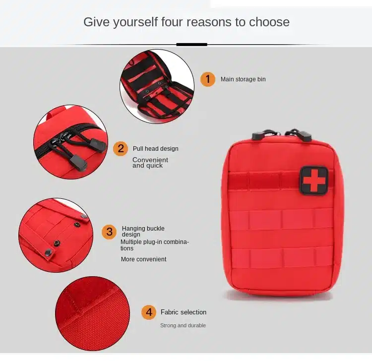 Portable Tactical First Aid Kit Medical Bag for Hiking Travel Home Emergency Treatment Case Survival Tools EDC Pouch - 画像 (3)