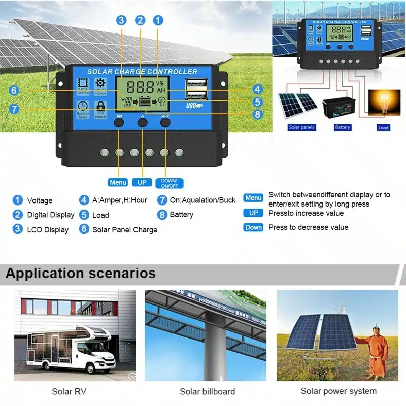1000W Solar Panel 12V Solar Cell With 60A 100A Controller Solar Charge for Phone RV Car MP3 PAD Charger Outdoor Battery Supply - 画像 (5)