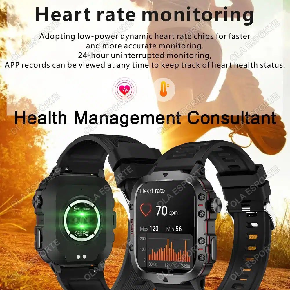 2025 For Huawei Xiaomi Military Smartwatch GPS Men Flashlight Waterproof Outdoor Sport Tracker HD Bluetooth Call Smart Watch New - 画像 (5)