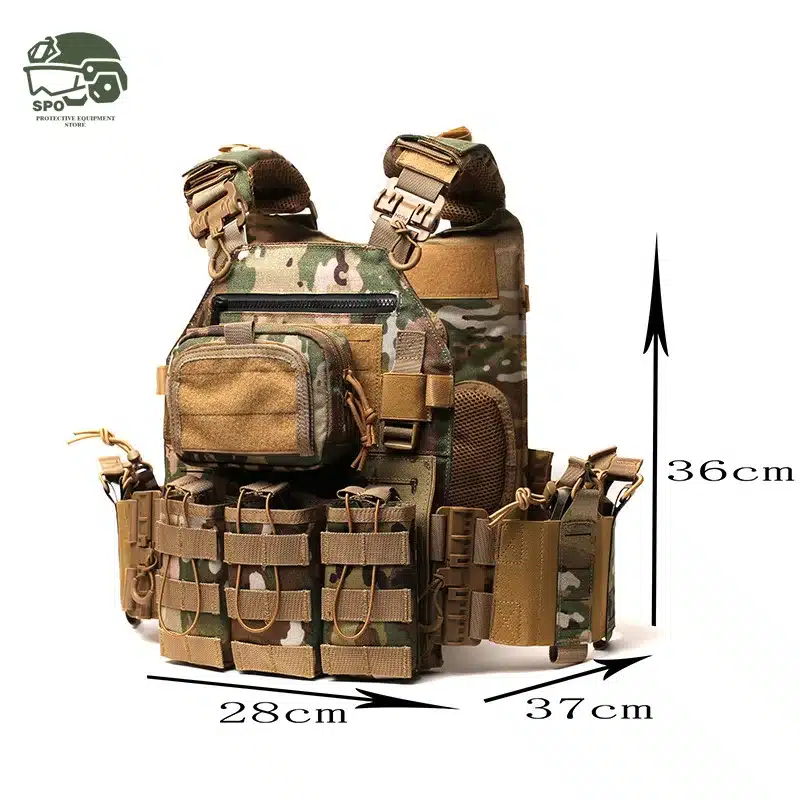 Spo Tactical Quick Release Modular Tactical Vest Personal Defense Laser Cutting Molle System Bulletproof Protection Body Armor - 画像 (5)