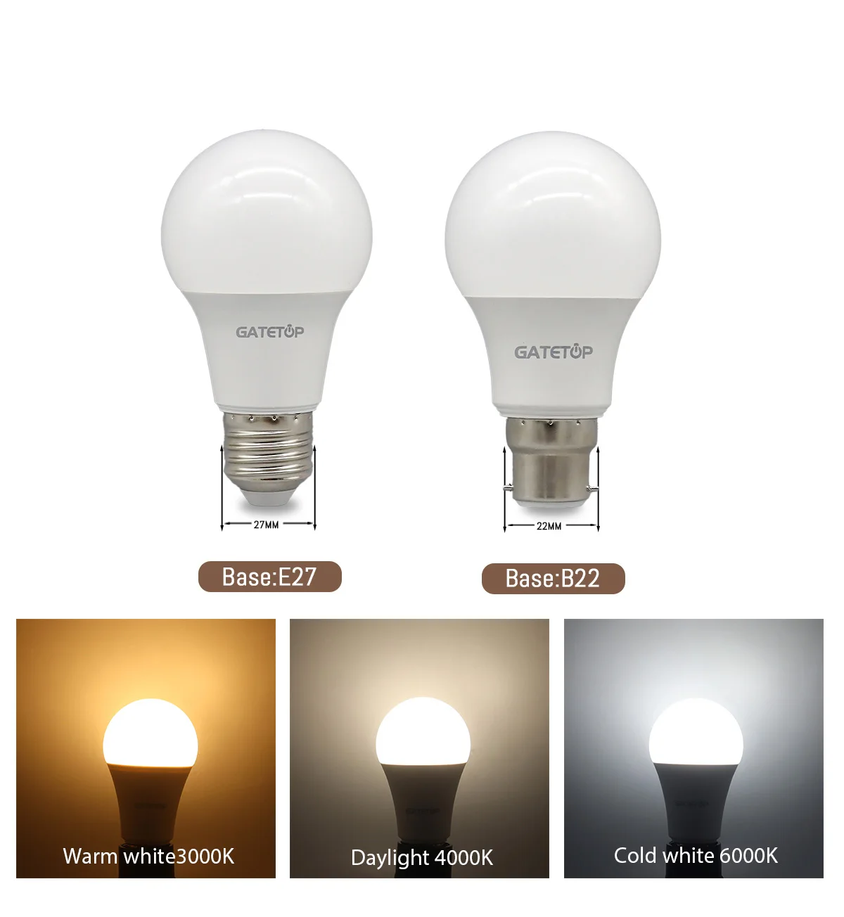 10Pack B22 LED bulb Lamp 220V 110V No flicker 8W 9W 12W 18W 24W Hight birght Warm lighting for home derection - 画像 (3)
