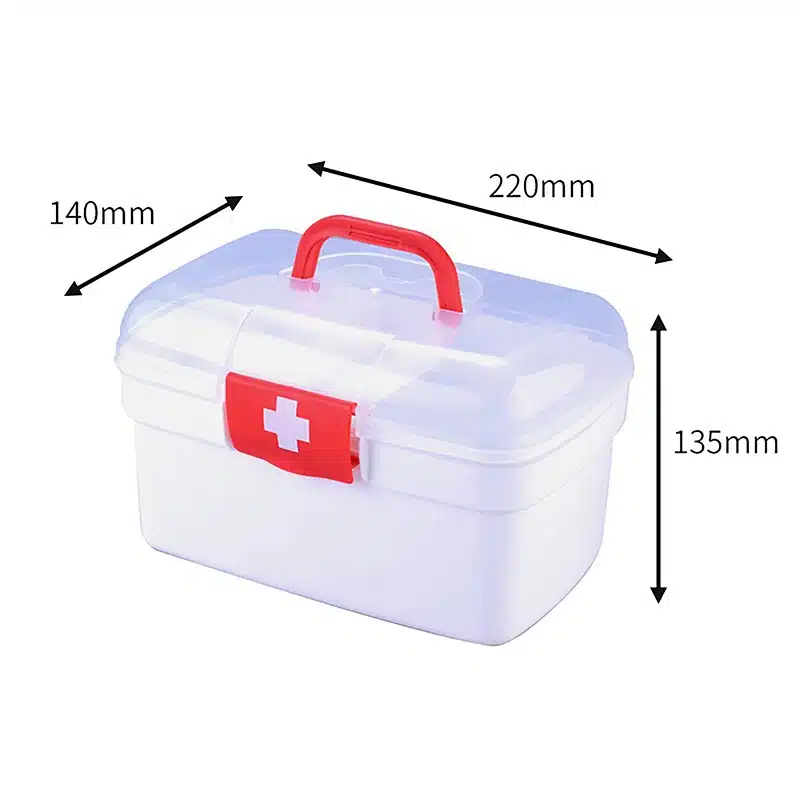 1 Pcs Portable Medicine Storage Box Large Capacity Medicine Kit Family Hand First Aid Chest Simple Travel Emergency Box - 画像 (7)