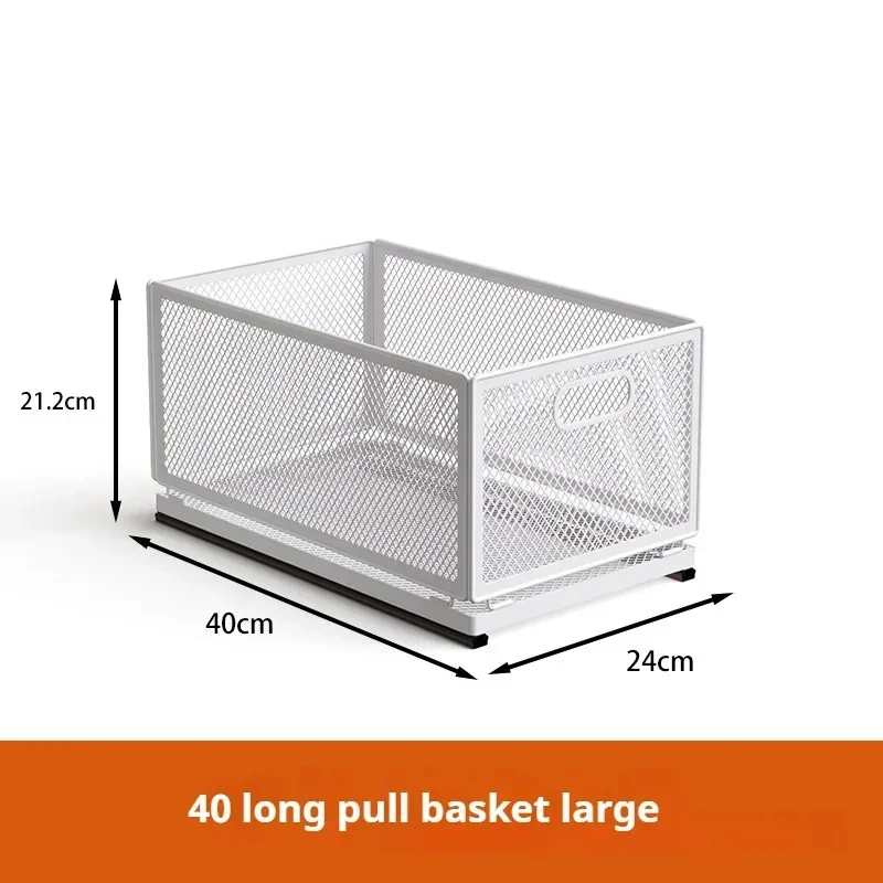 ZEXEF Kitchen Storage Box with Sliding Rail Pull-out Cabinet Storage Rack Spice Pantry Shelves Drawer Kitchen Organizer Basket - 画像 (12)