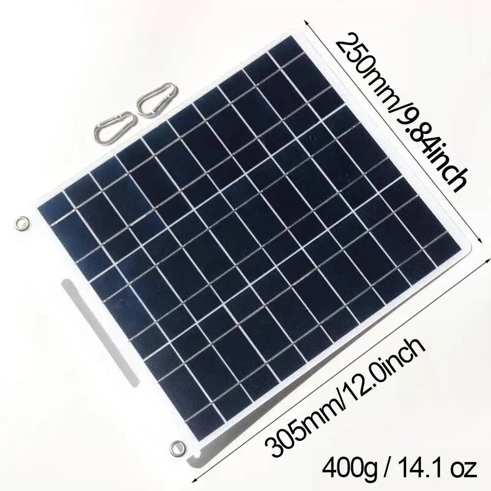 100W Solar Charger with Dual USB Ports, Waterproof & Portable Solar Panel for Outdoor Camping, Hiking, Emergency Devices - 画像 (6)