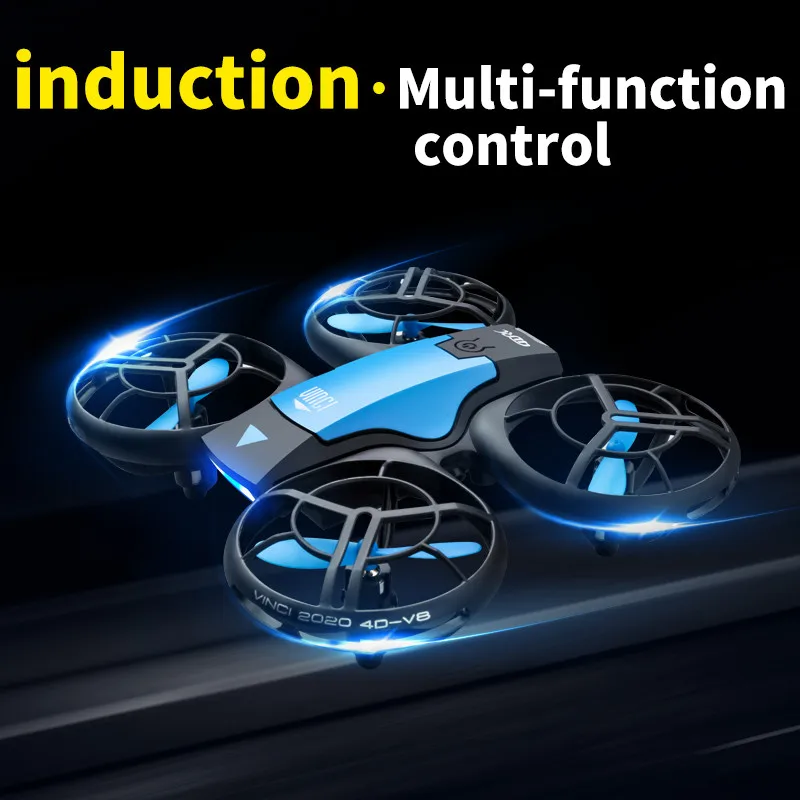 V8 New Mini Drone 4k profession HD 1080P Wide Angle Camera WiFi FPV RC Dron Height Keep Drones Helicopter Kids Toys 4DRC - 画像 (5)