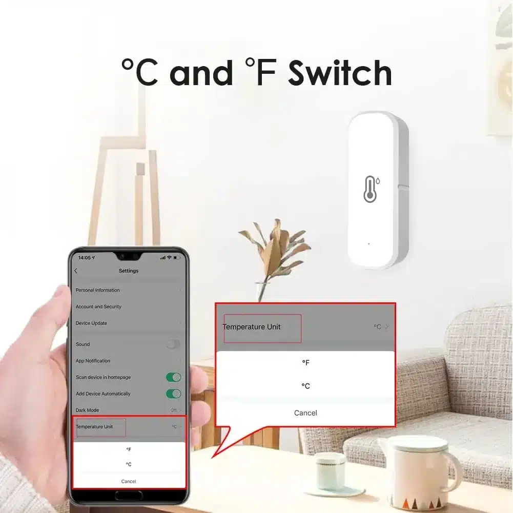 Tuya Smart WIFI Temperature Humidity Sensor APP Remote Monitor For Smart Home Smart Life Works With Alexa Google Assistant - 画像 (4)