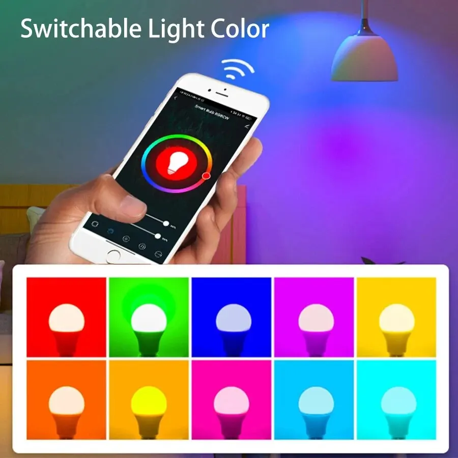 Tuya Bluetooth WiFi Smart Light Bulbs E27 LED Lamp RGB Smart Bulb 15W Smart Life APP Voice Control With Alexa Alice Google Home - 画像 (6)