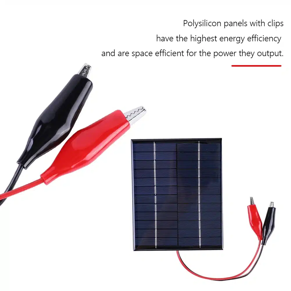 5W 12V Solar Cell Waterproof Solar Charging Panel DIY Polysilicon Solar Epoxy Cell Charger for Lamp Fan Pump for Outdoor Camping - 画像 (5)