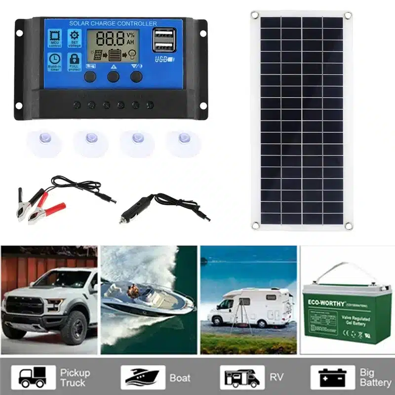 1000W Solar Panel 12V Solar Cell With 60A 100A Controller Solar Charge for Phone RV Car MP3 PAD Charger Outdoor Battery Supply - 画像 (2)