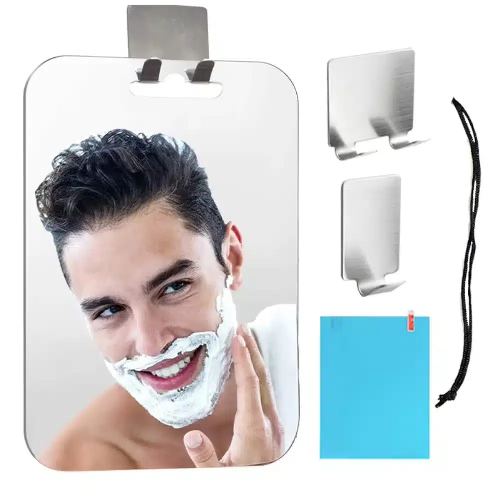 Big Size Acrylic Anti Fog Mirror Bathroom Tools Shower Shaving Washroom Accessories Fogless Fog Free Travel Mirror Unbreakable - 画像 (2)