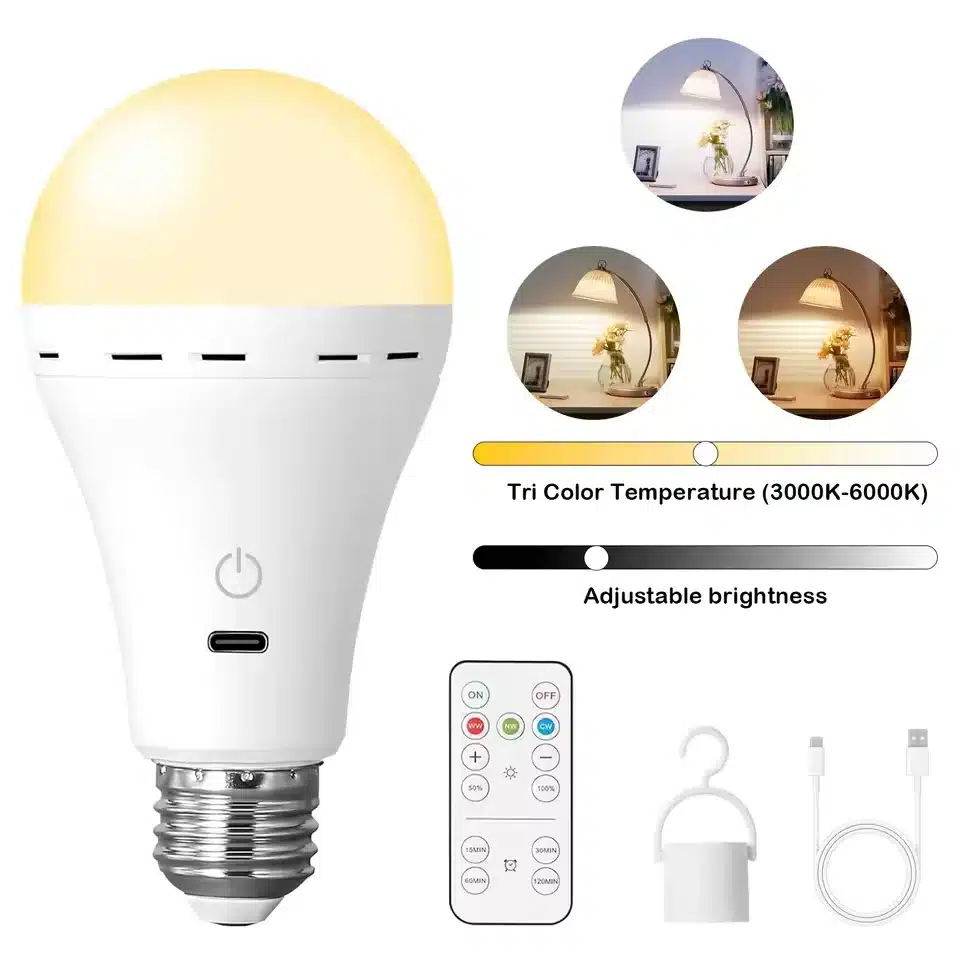 3/RGB color USB Led Bulb Rechargeable Light Bulb Smart Bulb Dimmable E27 Bulbs with Timing Cordless Battery Operated Light Bulb - 画像 (6)