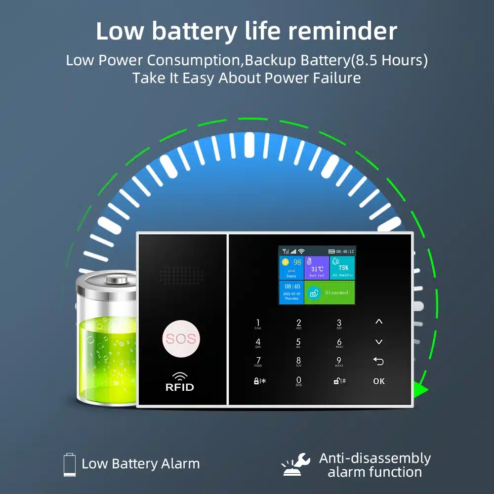 Home Security Tuya Home Alarm Wireless Smart System 2G GSM Wifi Home Child Safety protection Anti-theft Camera automation - 画像 (4)