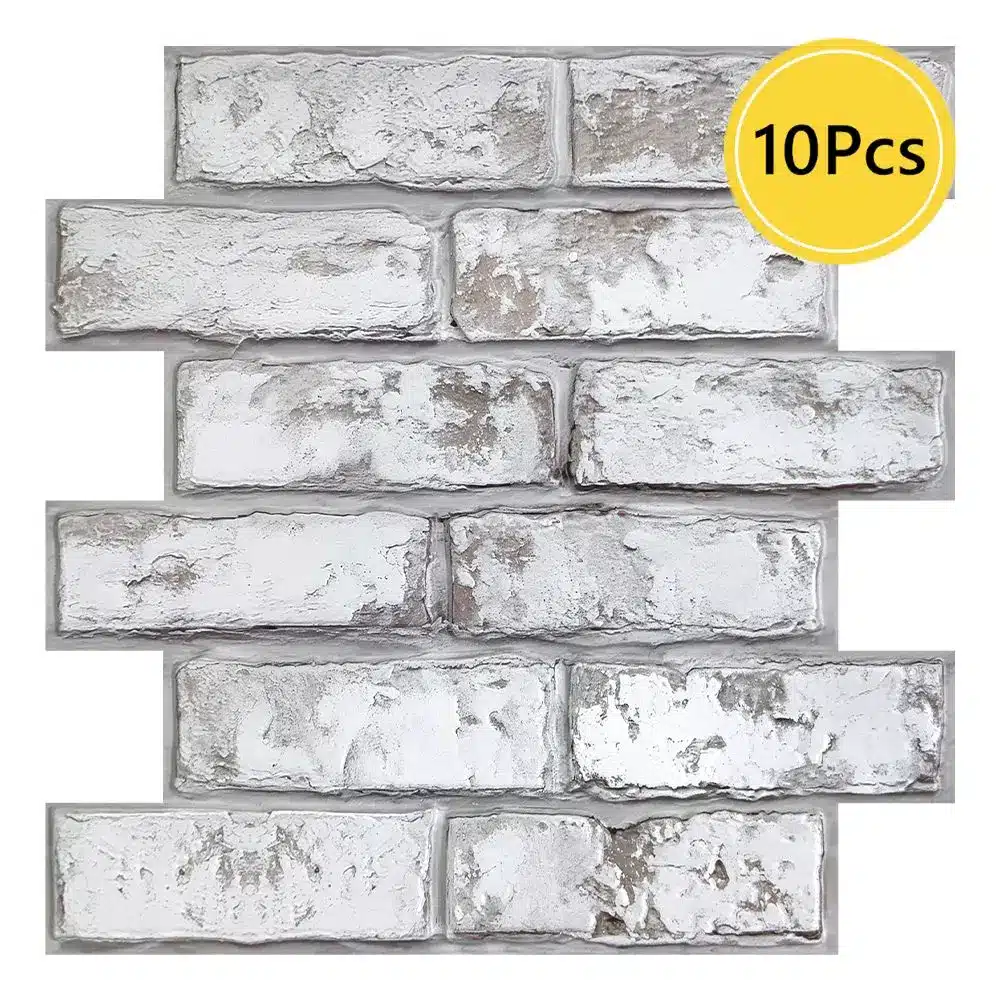 10 Pcs 3D Wall Panel Peel and Stick, 3D Brick Wall Sticker, Kitchen Adhesive Sticker, Tiles Stickers Waterproof - 画像 (8)