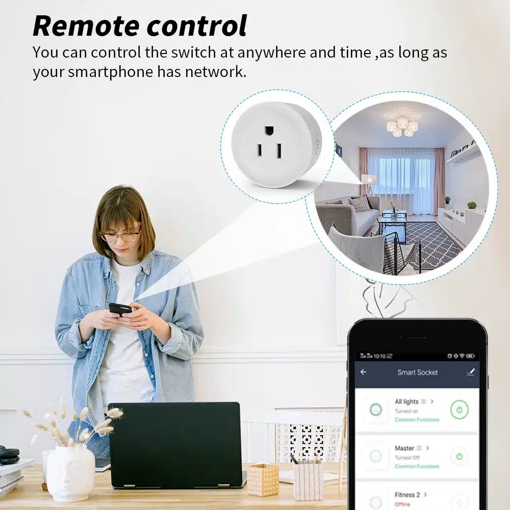 Smart Plug 10A WiFi US Outlet Socket 100-240V Timer Alexa Google Assistant CozyLife APP/Voice Control Group For for Home Auto - 画像 (2)