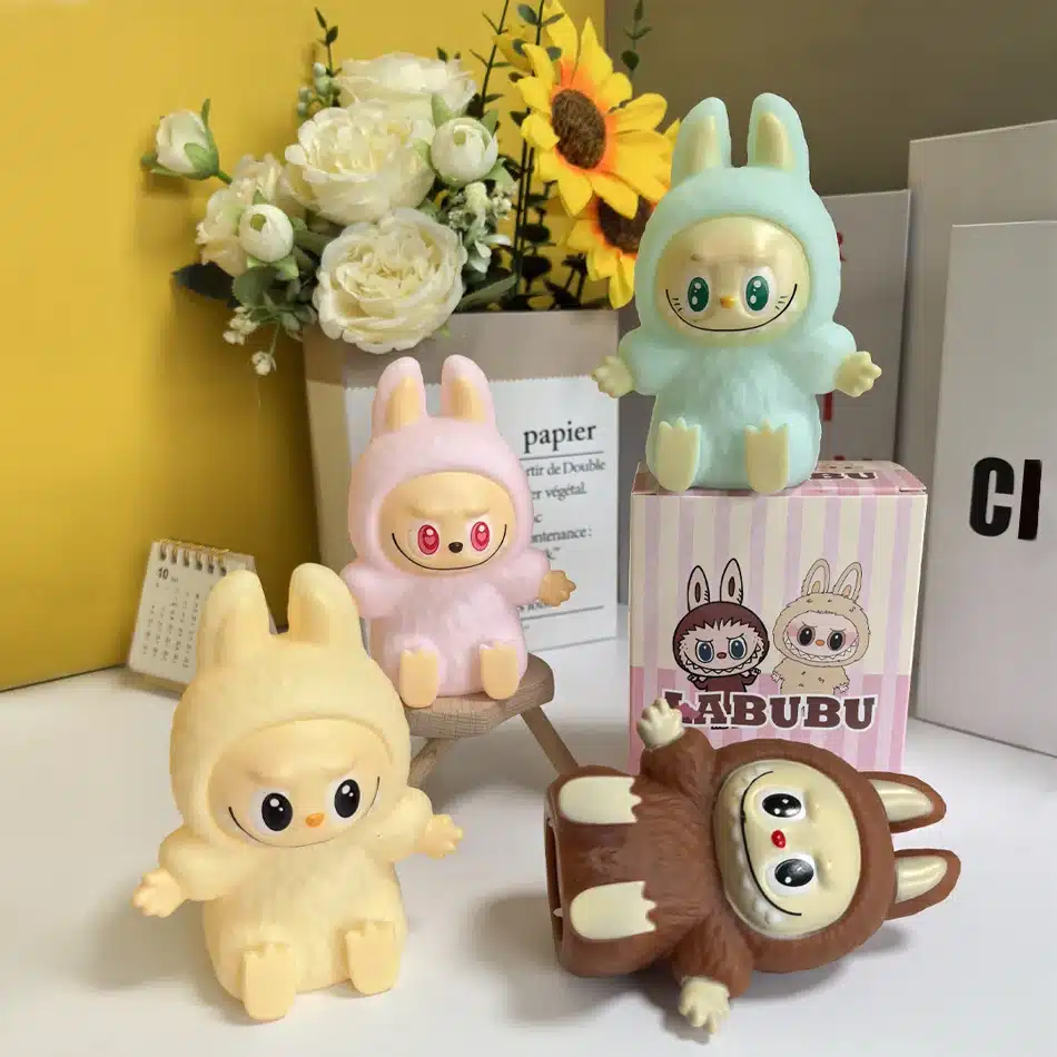 NEW 2025 【EU】 Labubu Night Light Cartoon Cute Children Toy Gift Diy Resin Car Labubu Model Soft Glow Bedside Companion for Sleep - 画像 (6)