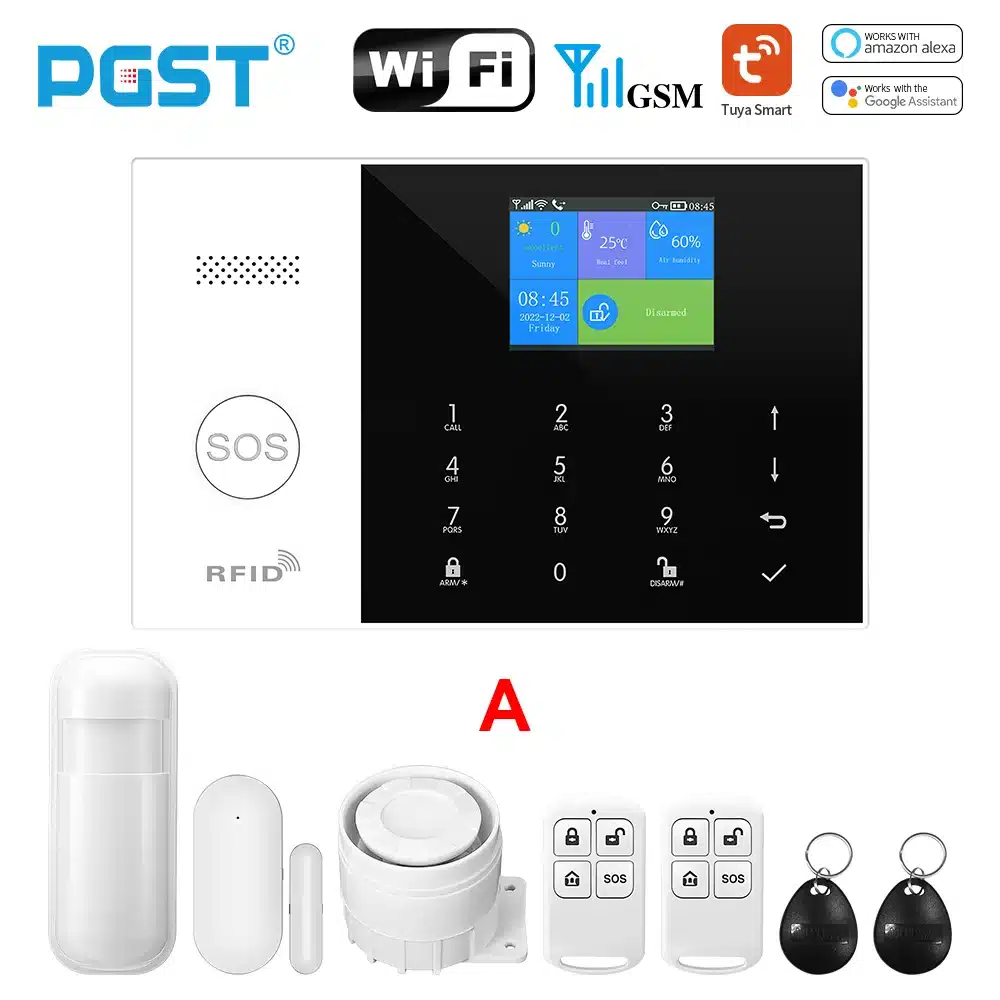 PGST Residential Tuya Smart Gsm Wifi Alarm System for Home Wireless Security Alarm House Smart Life App Control work with ALexa - 画像 (7)