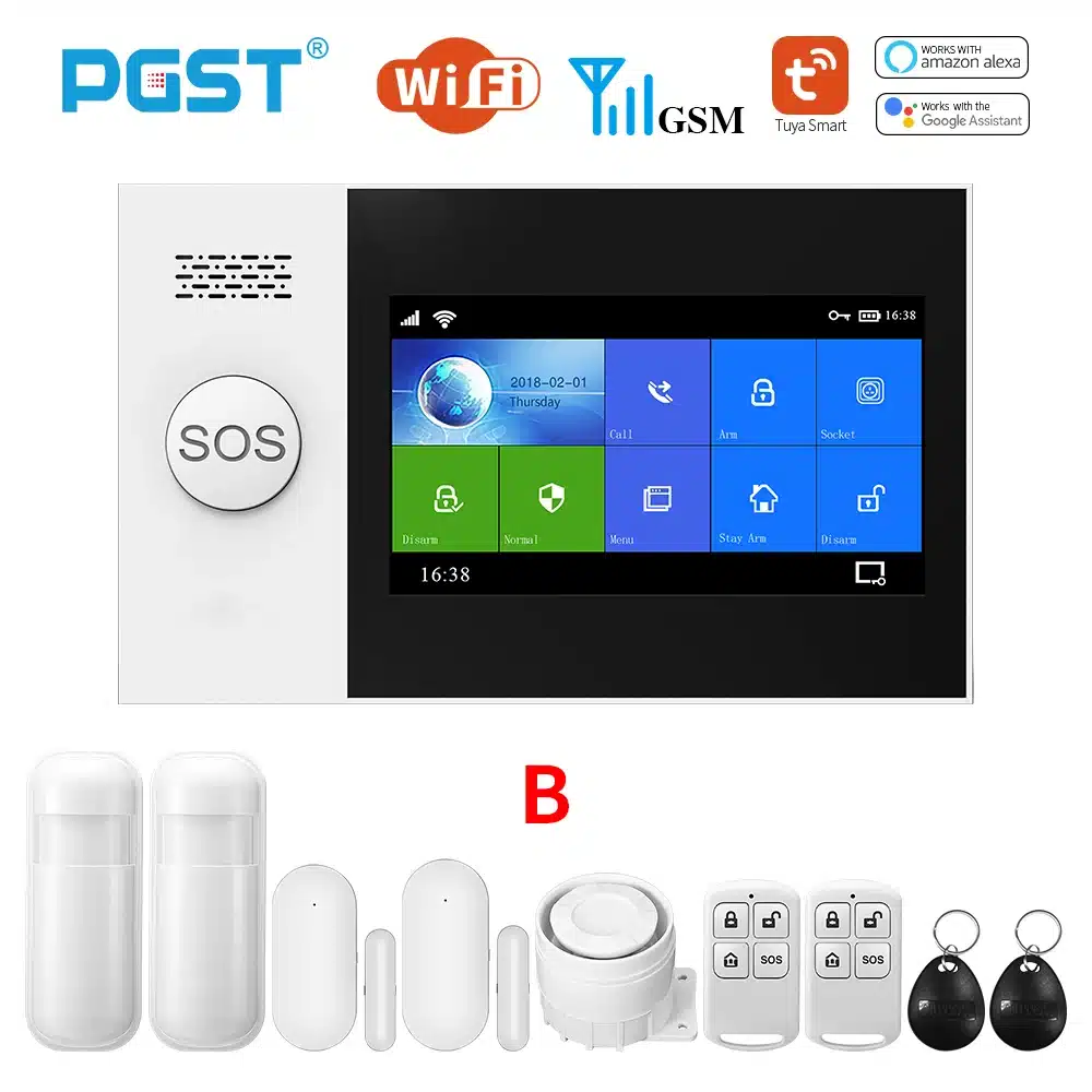 PGST PG-107 Tuya Wireless Home WIFI GSM Home Security With Motion Detector Sensor Burglar Alarm System APP Control Support Alexa - 画像 (10)