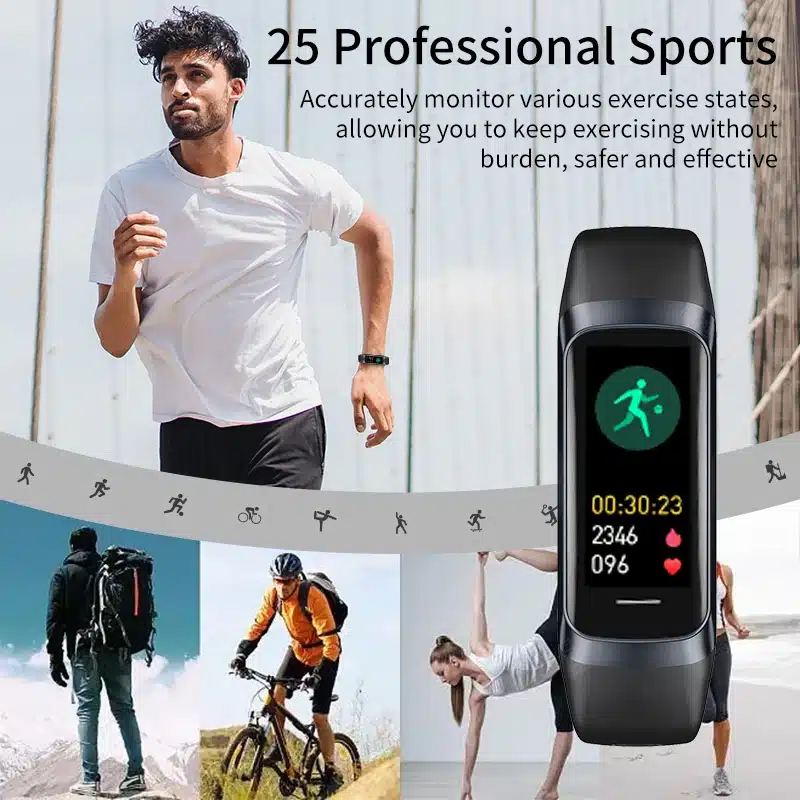 LIGE Amoled Smart Watch Smartwatch Band Women Heart Rate Blood Waterproof Connected Smart Bracelet Sport Fitness Tracker Watch - 画像 (4)