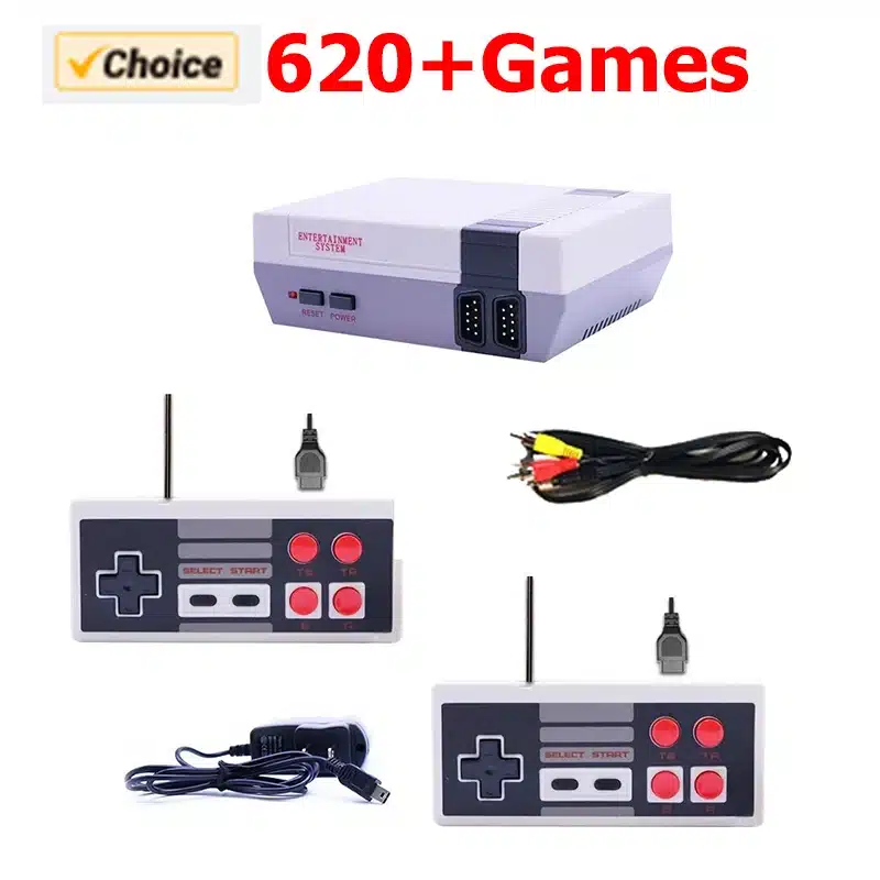 Retro Game Console Classic Mini Video Game System Built-in 620 AV Games 8-Bit FC Nes TV Console for Adults and Kids Gift