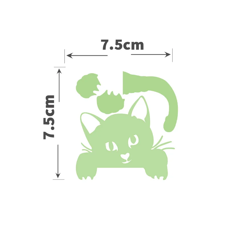 Green Fluorescent Fairy Moon Stars Kid Home Hint Decoration Toys Luminous Paint Cartoon Switch Wall Sticker Glow In The Dark Cat - 画像 (12)