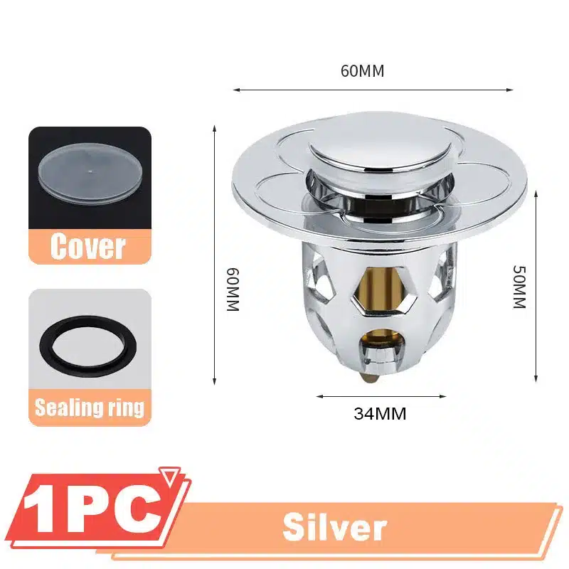 Copper Pop-Up Bounce Core Aperture 34-40mm Basin Drain Filter Hair Catcher Sink Strainer Bathtub Stopper Bath Plug Bathroom Tool - 画像 (9)