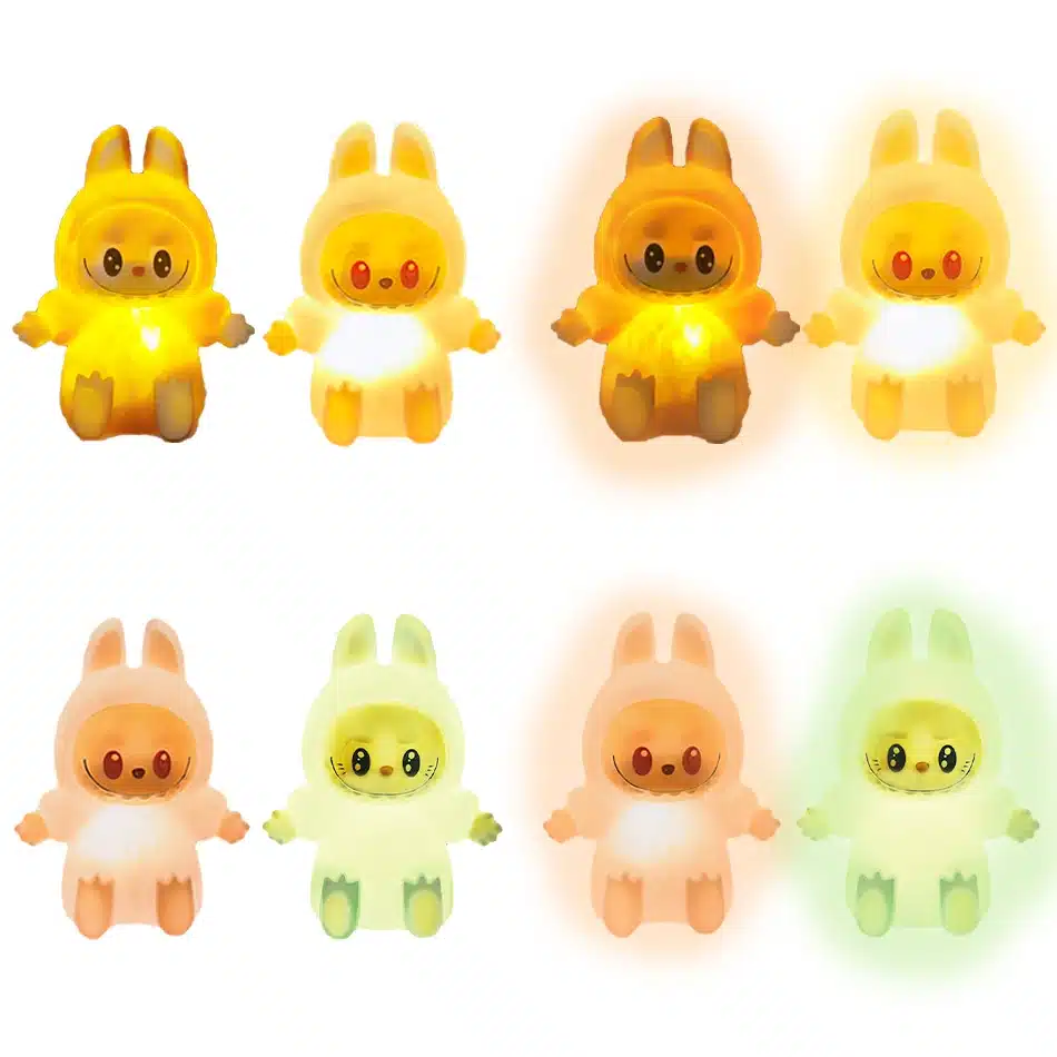 NEW 2025 【EU】 Labubu Night Light Cartoon Cute Children Toy Gift Diy Resin Car Labubu Model Soft Glow Bedside Companion for Sleep - 画像 (5)