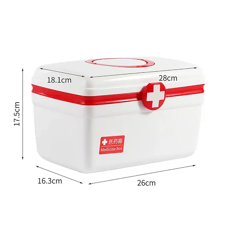 1 Pcs Portable Medicine Storage Box Large Capacity Medicine Kit Family Hand First Aid Chest Simple Travel Emergency Box - 画像 (8)