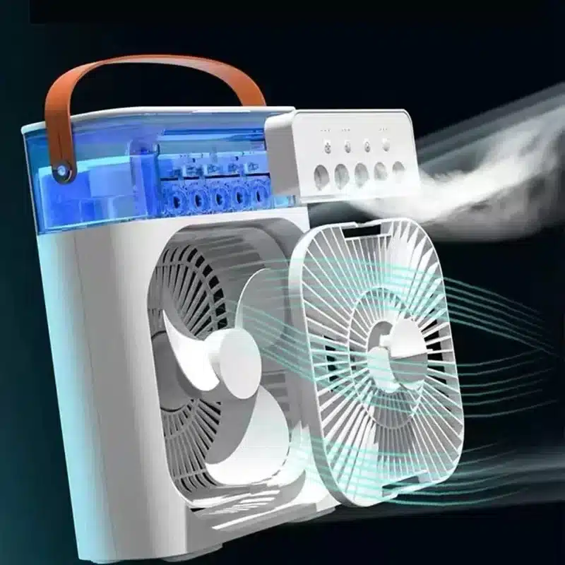 3 In 1 Fan AIr Conditioner Household Small Air Cooler LED Night Light Portable Humidifier Air Adjustment Fan Office Home Fan New - 画像 (3)