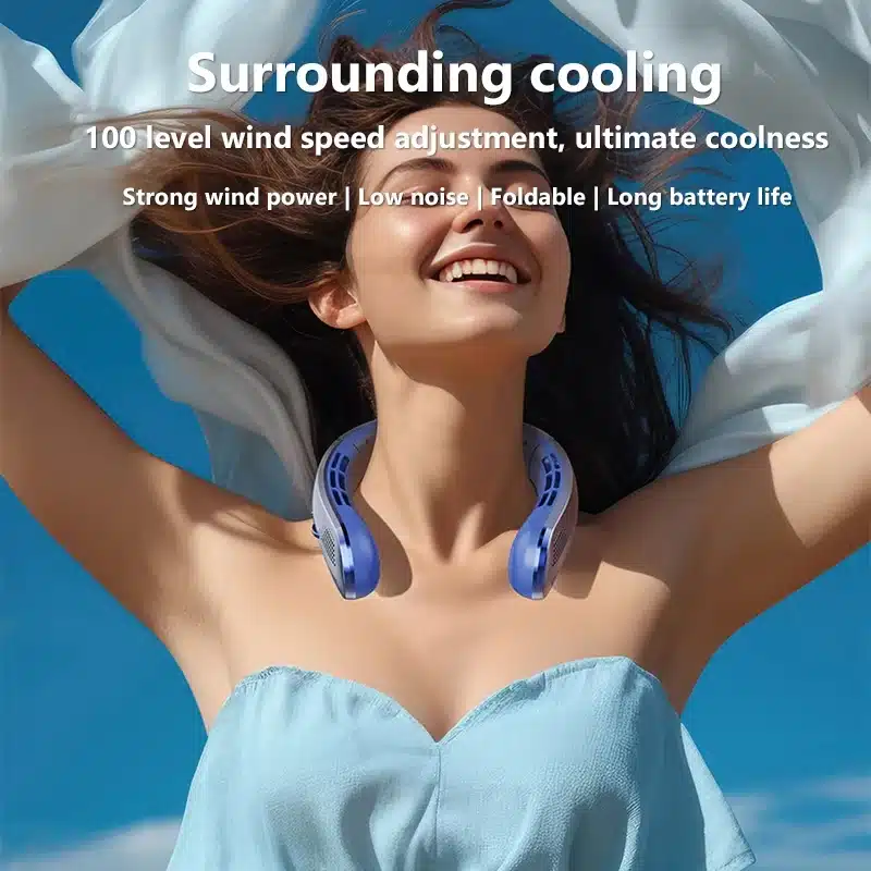 Xiaomi 8000mAh USB Hanging Neck Fan Portable Bladeless Mini Rechargeable Mute LED Digital Display Electric Air Cooler Handheld - 画像 (4)