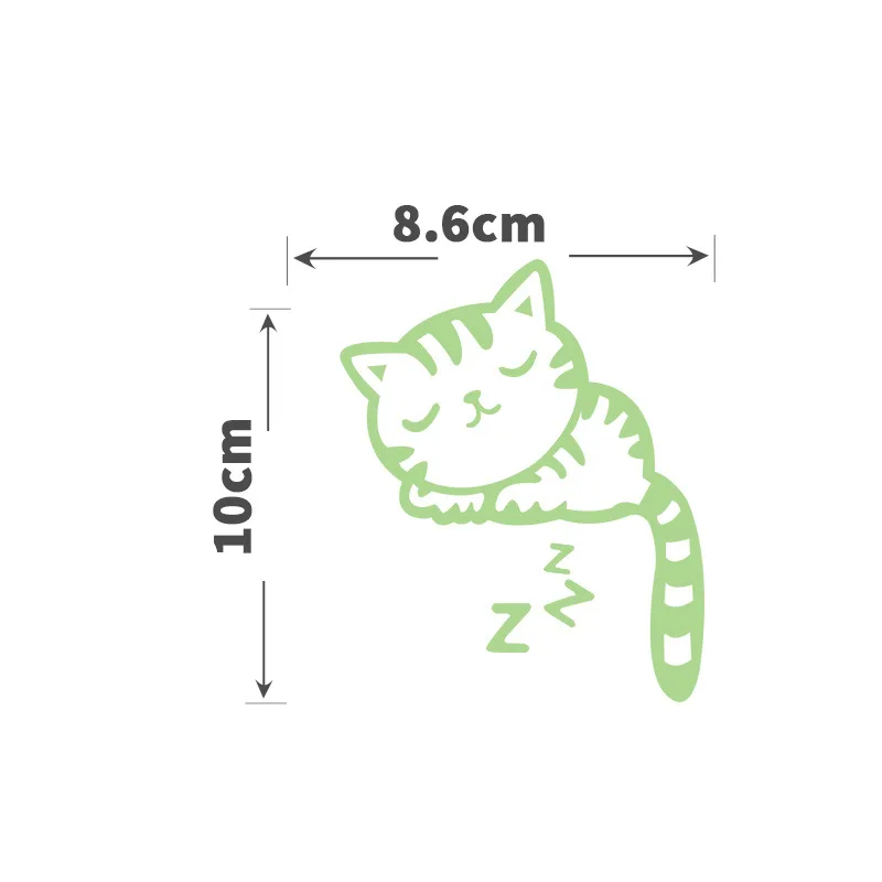 Green Fluorescent Fairy Moon Stars Kid Home Hint Decoration Toys Luminous Paint Cartoon Switch Wall Sticker Glow In The Dark Cat - 画像 (9)