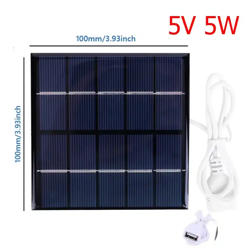 5W 12V Solar Cell Waterproof Solar Charging Panel DIY Polysilicon Solar Epoxy Cell Charger for Lamp Fan Pump for Outdoor Camping - 画像 (9)