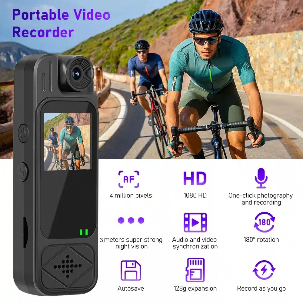Portable HD 1080P Mini Camera Digital Video Recorder Worn Police Small Body Cam Infrared Night Vision Sports DV Camcorders - 画像 (3)