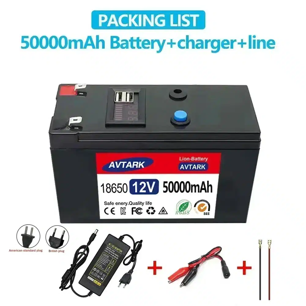 NEW 12V Battery 120Ah 18650 lithium battery pack Rechargeable battery for solar energy electric vehicle battery+12.6v3A charger - 画像 (9)