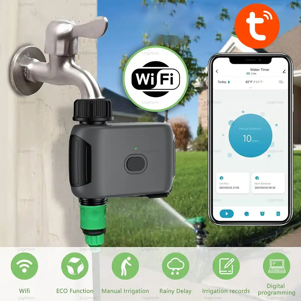 Tuya WIFI Garden Watering Timer Automatic Sprinkle Water Timer Valve Smart Home Automation Irrigation System For Alexa Google
