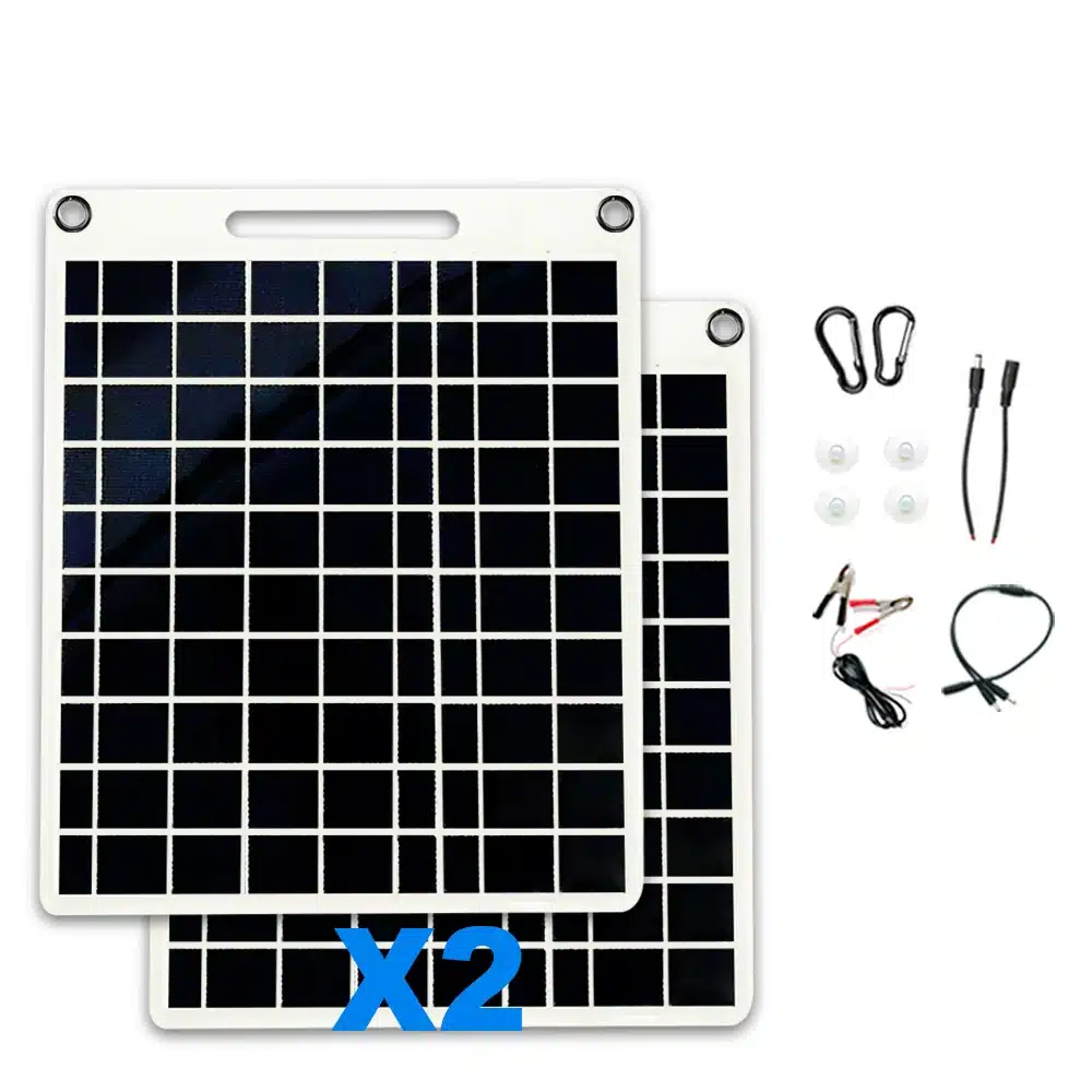 100W Solar Charger with Dual USB Ports, Waterproof & Portable Solar Panel for Outdoor Camping, Hiking, Emergency Devices - 画像 (2)