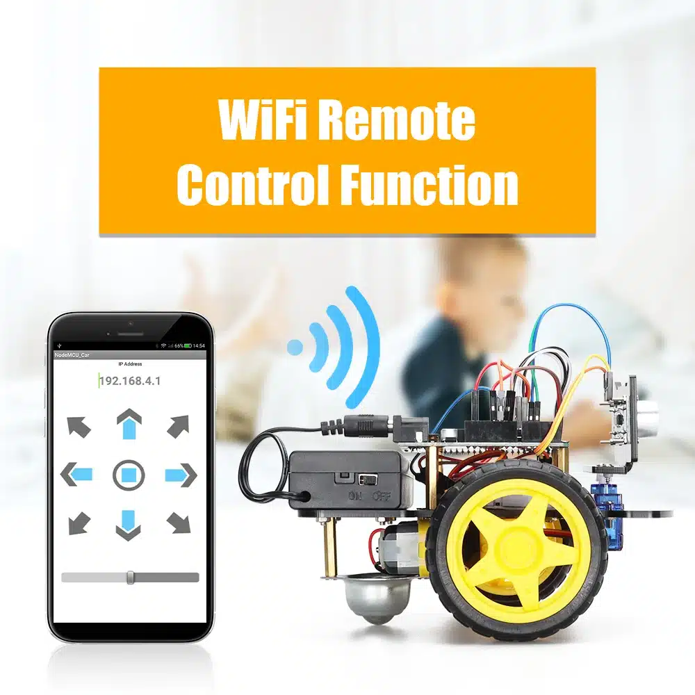 ESP8266 Wifi 2WD Smart Robot Car Kit for Arduino Programming Design Complete Automation Robot Electronic Kit Educational Robot - 画像 (3)