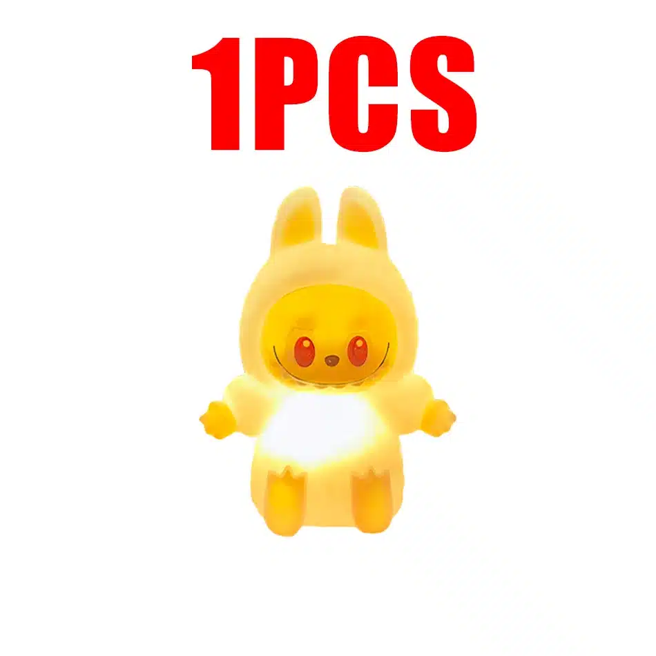 NEW 2025 【EU】 Labubu Night Light Cartoon Cute Children Toy Gift Diy Resin Car Labubu Model Soft Glow Bedside Companion for Sleep - 画像 (8)