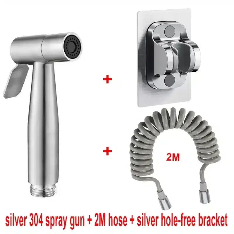 304 Stainless Steel Spray Gun Shower Handheld Bidet Sprayer Set Handheld Toilet Bidet Faucet Sprayer Shower Nozzle Self Cleaning - 画像 (10)
