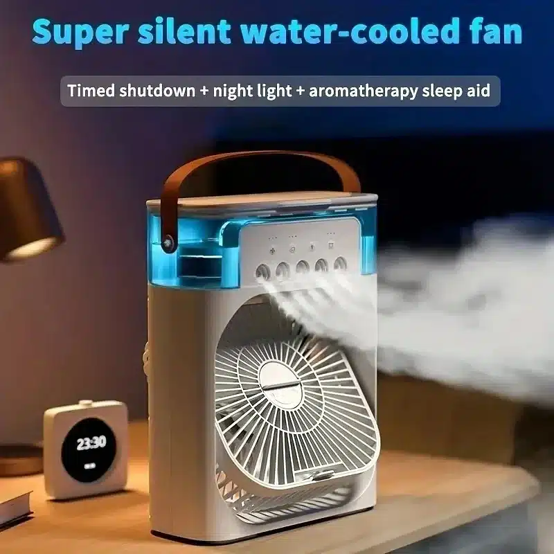 3 In 1 Fan AIr Conditioner Household Small Air Cooler LED Night Light Portable Humidifier Air Adjustment Fan Office Home Fan New - 画像 (2)