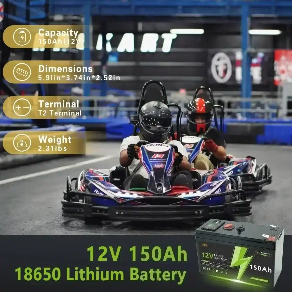 12V Lithium Battery 150Ah LiFePO4 4000+ Deep Cycles Built-in BMS,10-Year Lifetime,for UPS, Kayak Fish Finder, Solar Panel,Radio - 画像 (5)