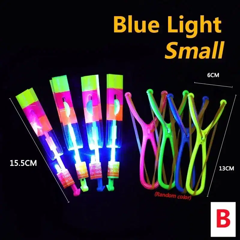 1/10/30/50pcs Amazing Light Toy Arrow Rocket Helicopter Flying Toy LED Light Toys Party Fun Gifts Rubber Band Catapult - 画像 (7)