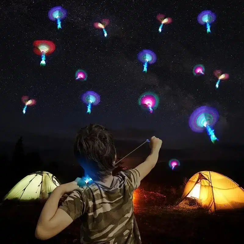 1/10/30/50pcs Amazing Light Toy Arrow Rocket Helicopter Flying Toy LED Light Toys Party Fun Gifts Rubber Band Catapult - 画像 (5)