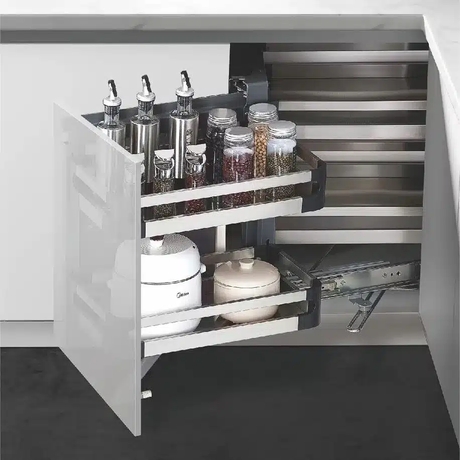 Multi Function Kitchen Cabinet Accessories Pull Out Magic Corner Drawer Basket Kitchen Storage Holder Kitchen Cabinet Storage - 画像 (3)