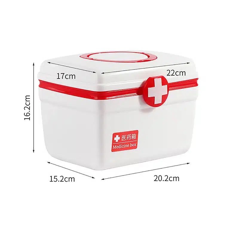 1 Pcs Portable Medicine Storage Box Large Capacity Medicine Kit Family Hand First Aid Chest Simple Travel Emergency Box - 画像 (9)