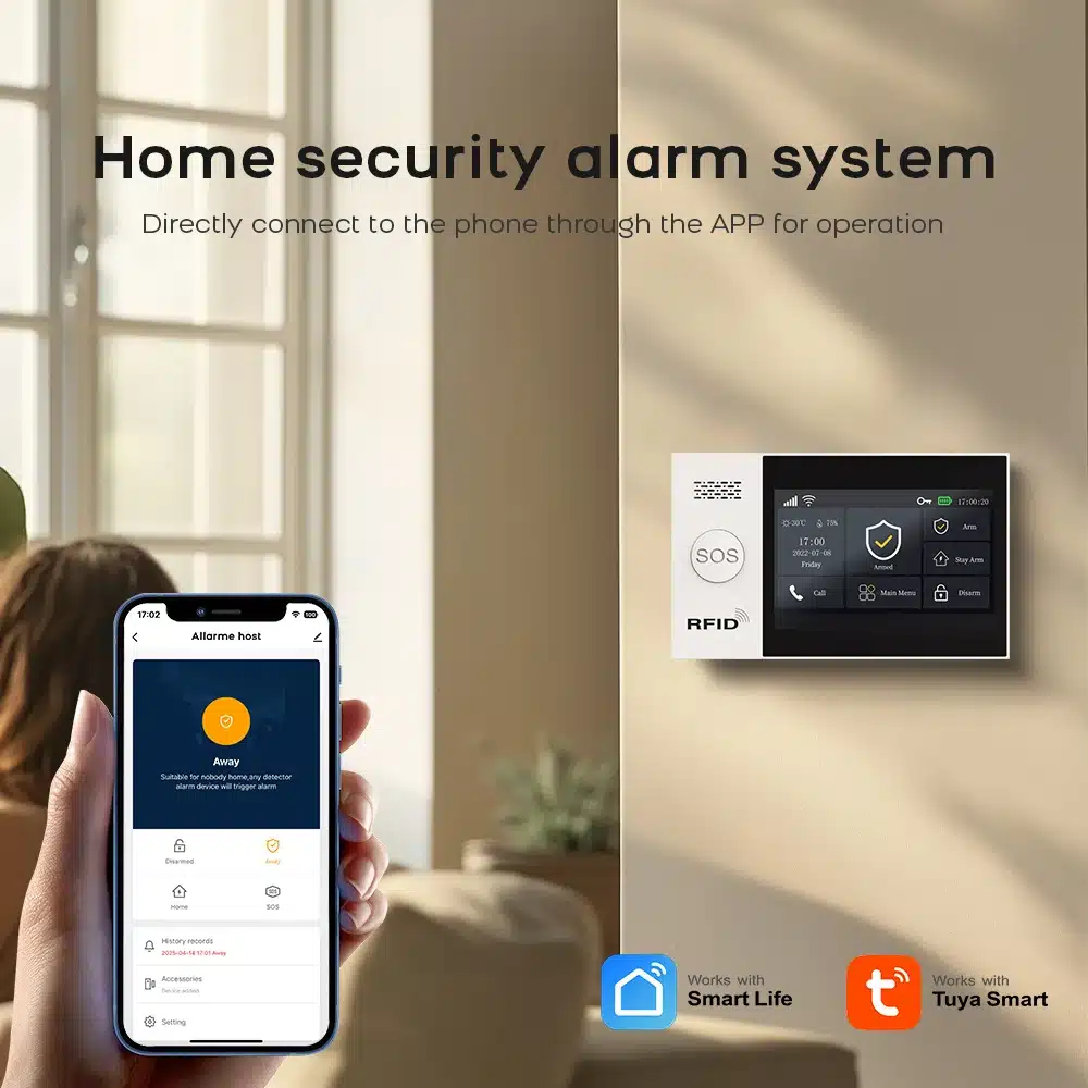 PGST PG-107 Tuya Wireless Home WIFI GSM Home Security With Motion Detector Sensor Burglar Alarm System APP Control Support Alexa - 画像 (2)