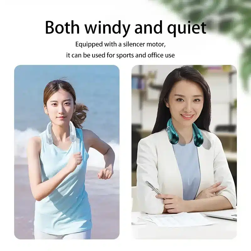 Xiaomi 8000mAh USB Hanging Neck Fan Portable Bladeless Mini Rechargeable Mute LED Digital Display Handheld Electric Air Cooler - 画像 (6)