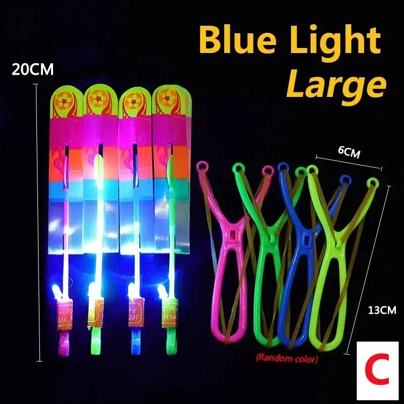 1/10/30/50pcs Amazing Light Toy Arrow Rocket Helicopter Flying Toy LED Light Toys Party Fun Gifts Rubber Band Catapult - 画像 (9)