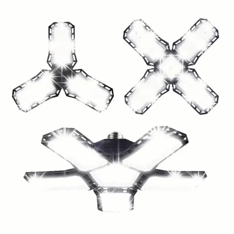 LED Garage Light Bulbs, 40W 60W 80W10000LM Super Bright Garage Lighting LED Shop Light With Adjustable Panels, E27 Screw Socket - 画像 (4)