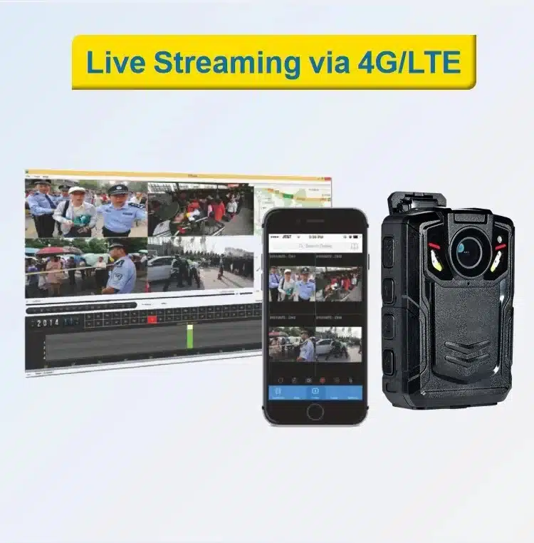 BC102 Body Cameras with 4G LTE with Live Viewing 4g lte live streaming and location better night vision Support 4G WIFI GPS - 画像 (3)